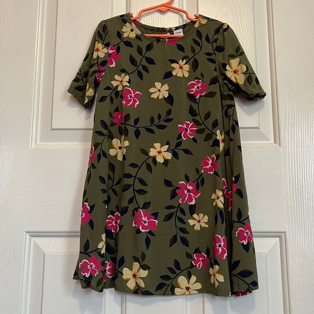 Green Floral Swing Dress